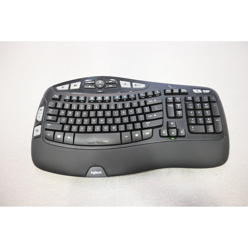Logitech K350 Wireless Keyboard OS Black Ergonomic Wave No USB Reveiver